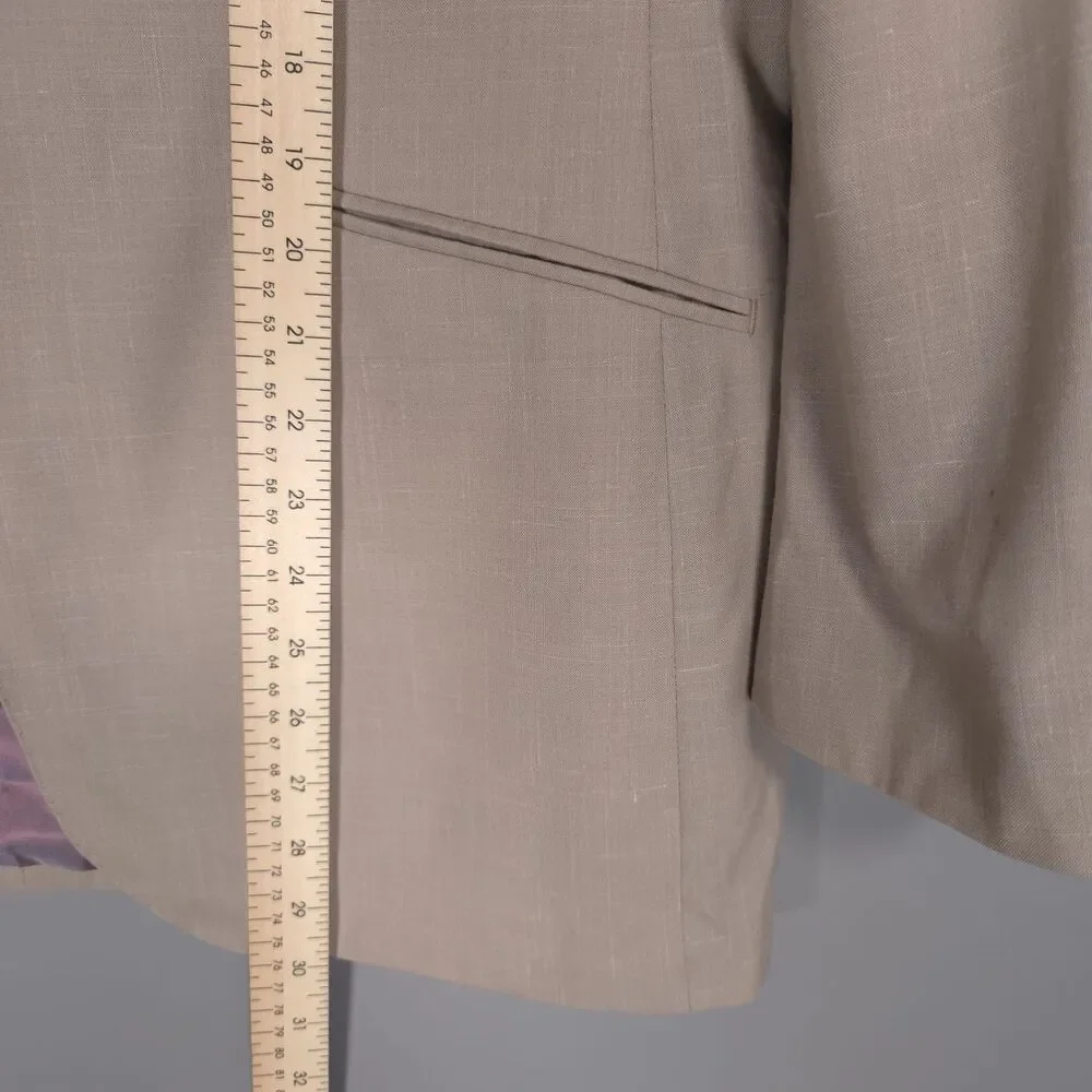 INDOCHINO‎ Sport Coat Blazer WOOL LINEN Blend Size 42R Jacket 1 Button Designer